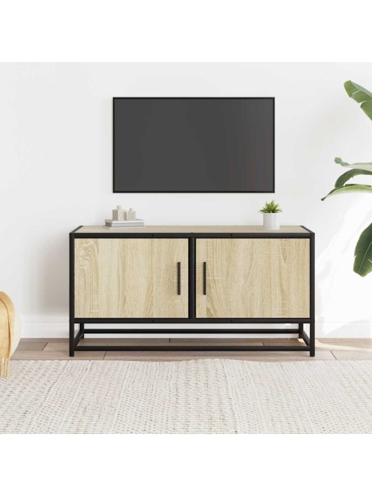 Tv skapītis, ozola, 80x34,5x40 cm, inženierijas koks, metāls