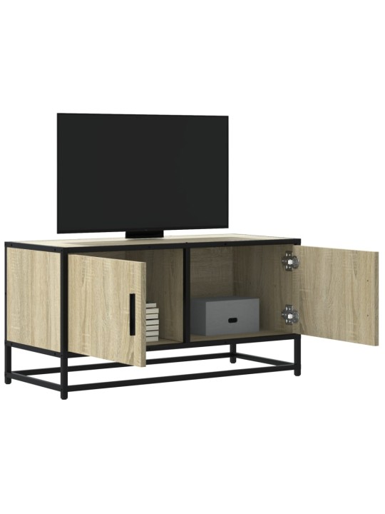 Tv skapītis, ozola, 80x34,5x40 cm, inženierijas koks, metāls