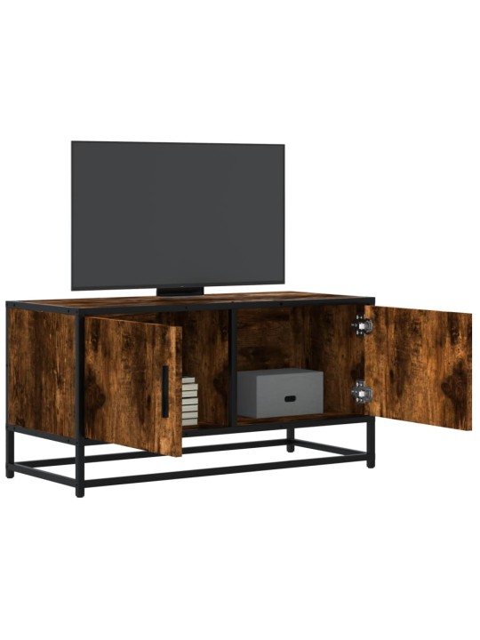 Tv skapītis, ozola, 80x34,5x40 cm, inženierijas koks, metāls