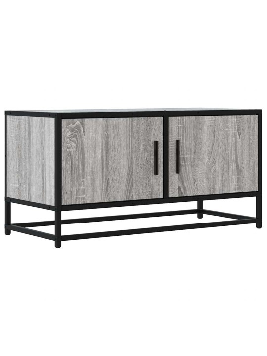 Tv skapītis pelēka koka 80x34,5x40 cm inženierijas koks metāls