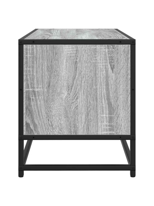 Tv skapītis pelēka koka 80x34,5x40 cm inženierijas koks metāls