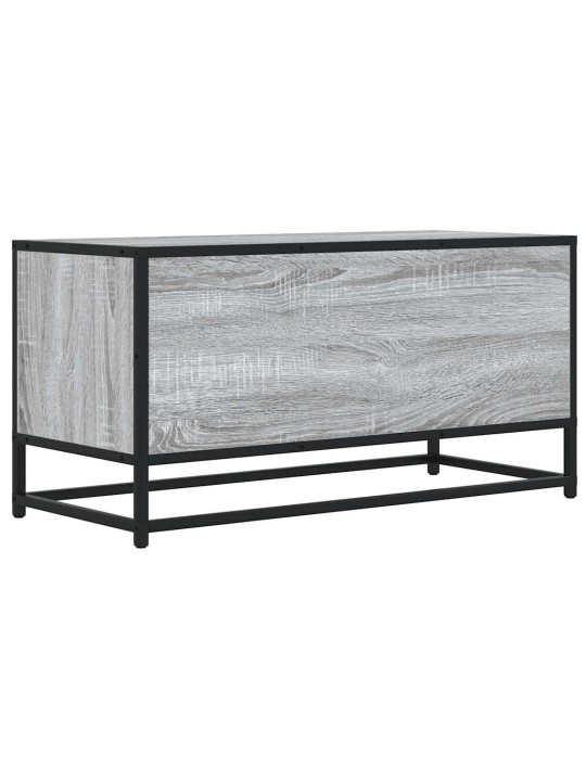 Tv skapītis pelēka koka 80x34,5x40 cm inženierijas koks metāls
