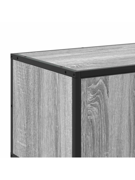 Tv skapītis pelēka koka 80x34,5x40 cm inženierijas koks metāls