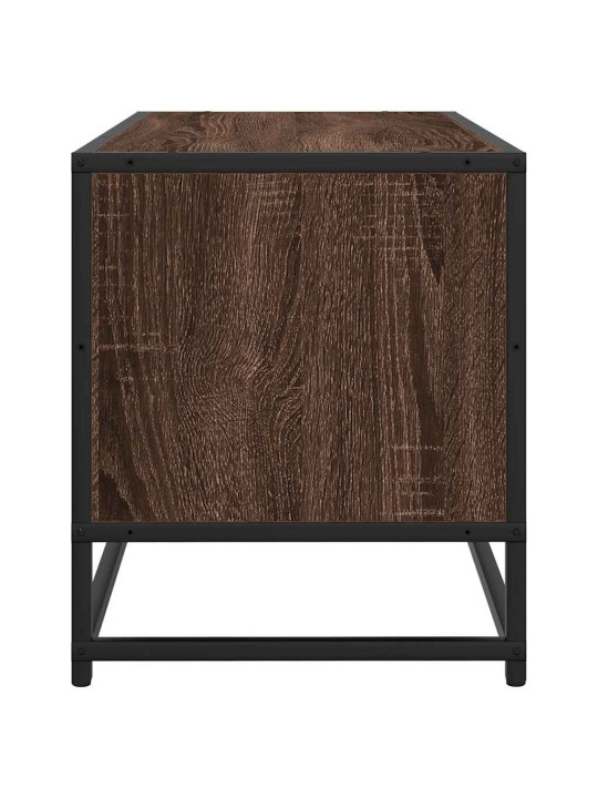 Tv skapītis brūna ozola 80x34,5x40 cm inženierijas koks, metāls