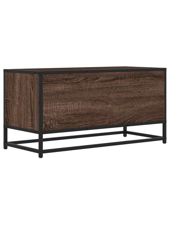 Tv skapītis brūna ozola 80x34,5x40 cm inženierijas koks, metāls