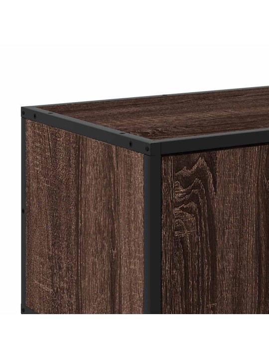 Tv skapītis brūna ozola 80x34,5x40 cm inženierijas koks, metāls