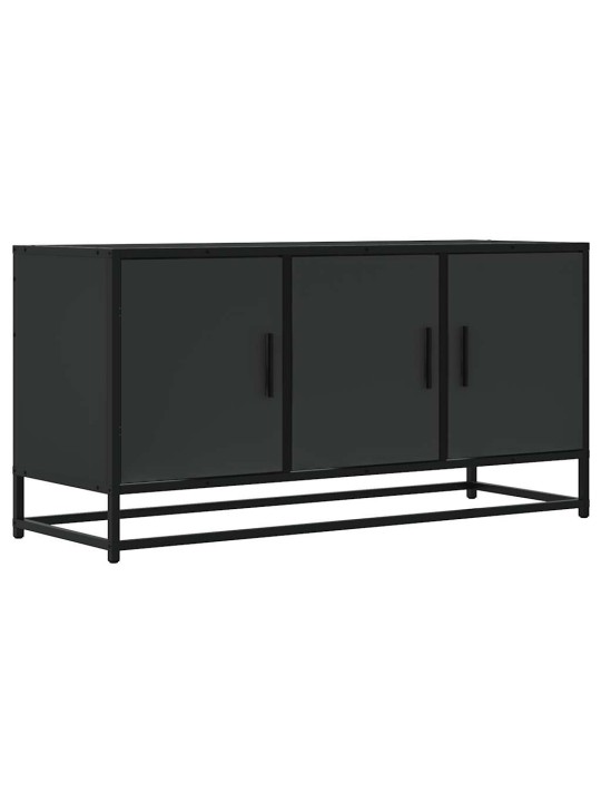 Tv skapītis, melns, 100x35x50 cm, inženierijas koks metāls