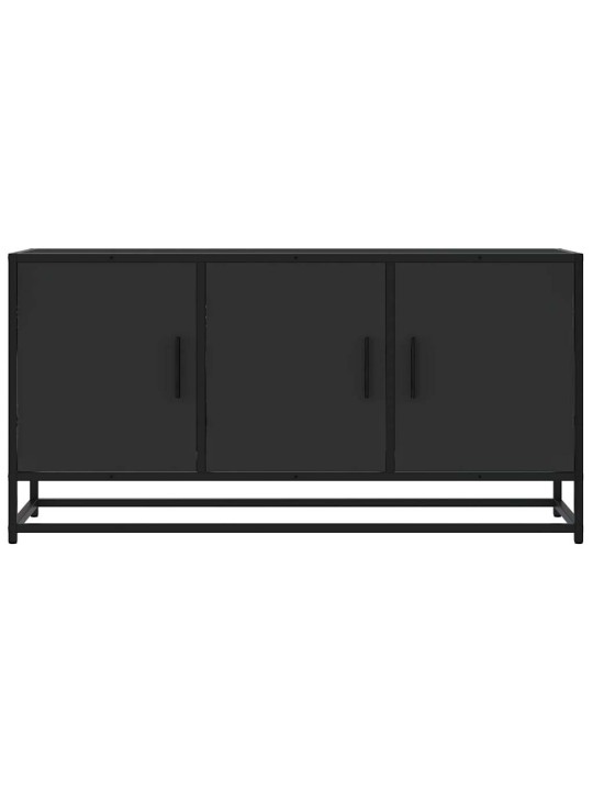Tv skapītis, melns, 100x35x50 cm, inženierijas koks metāls