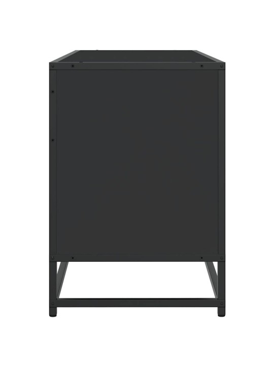 Tv skapītis, melns, 100x35x50 cm, inženierijas koks metāls