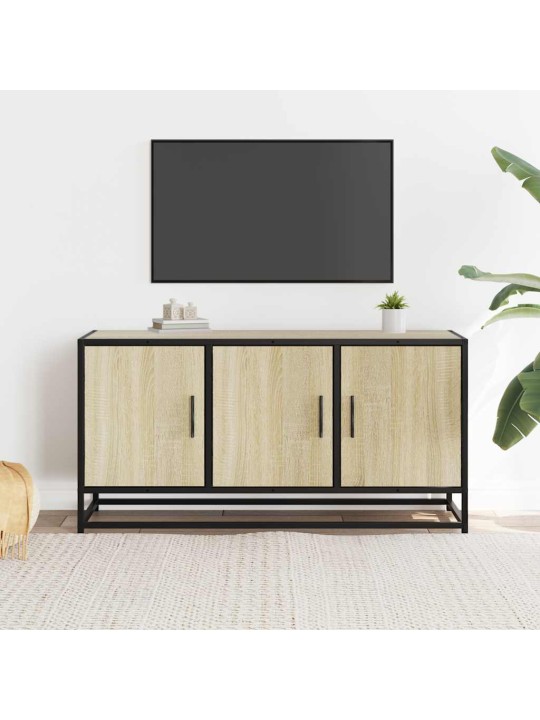 Tv skapītis, ozola, 100x35x50 cm, inženierijas koks, metāls