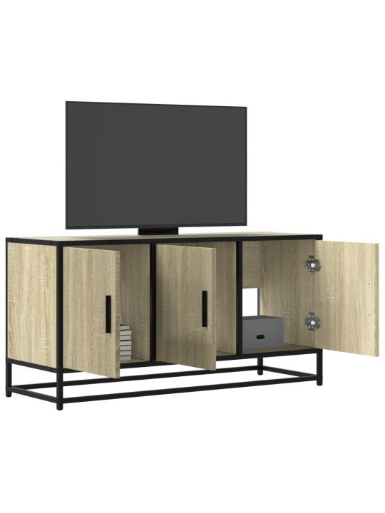 Tv skapītis, ozola, 100x35x50 cm, inženierijas koks, metāls