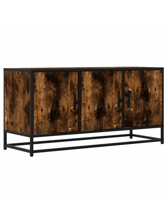 Tv skapītis ozola krāsa 100x35x50 cm inženierijas koks metāls