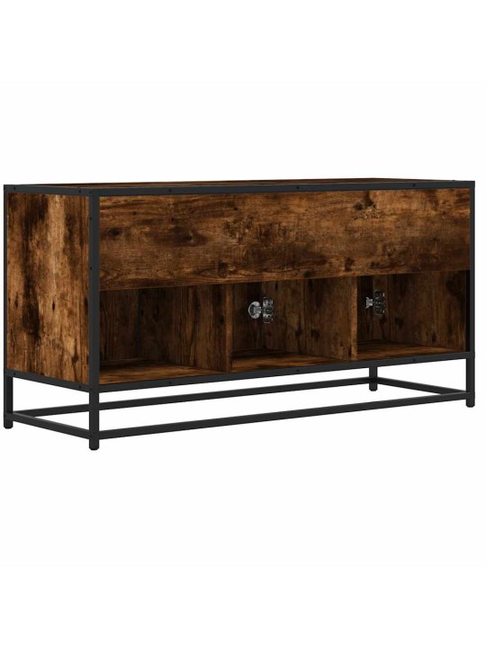 Tv skapītis ozola krāsa 100x35x50 cm inženierijas koks metāls