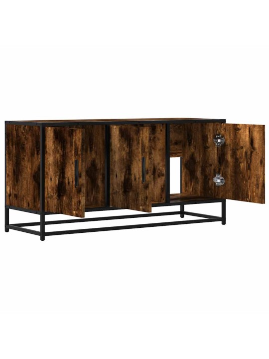 Tv skapītis ozola krāsa 100x35x50 cm inženierijas koks metāls