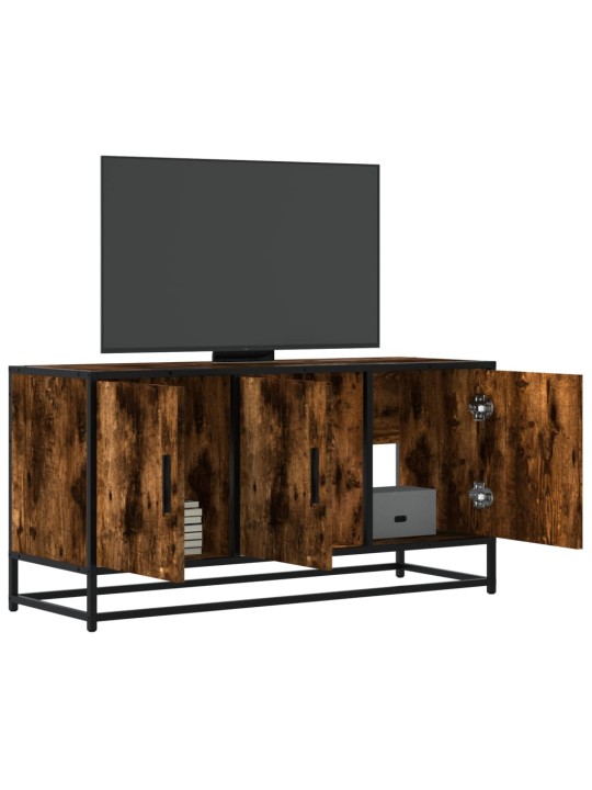 Tv skapītis ozola krāsa 100x35x50 cm inženierijas koks metāls
