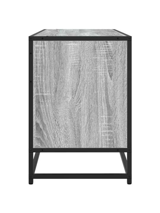 Tv skapītis pelēka koka 100x35x50 cm inženierijas koks metāls