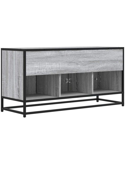 Tv skapītis pelēka koka 100x35x50 cm inženierijas koks metāls