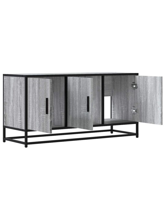 Tv skapītis pelēka koka 100x35x50 cm inženierijas koks metāls