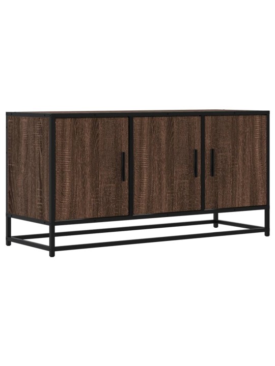 Tv skapītis brūna ozola 100x35x50 cm inženierijas koks metāls
