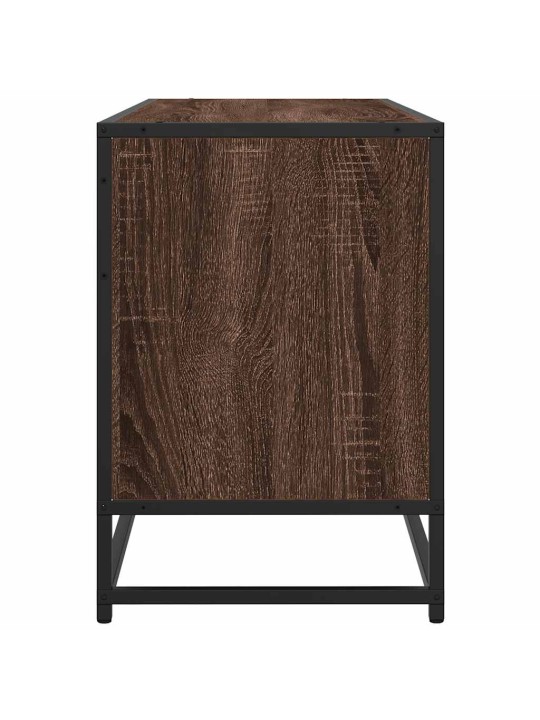 Tv skapītis brūna ozola 100x35x50 cm inženierijas koks metāls