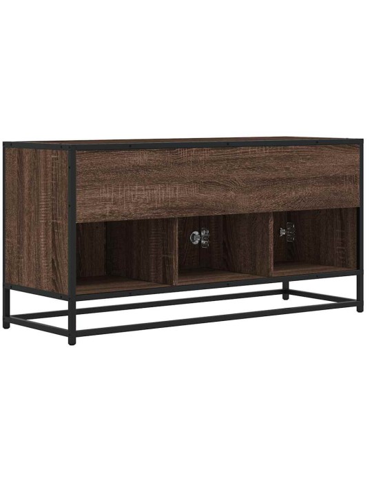Tv skapītis brūna ozola 100x35x50 cm inženierijas koks metāls
