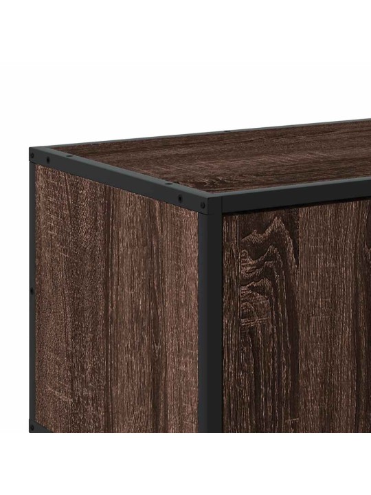 Tv skapītis brūna ozola 100x35x50 cm inženierijas koks metāls