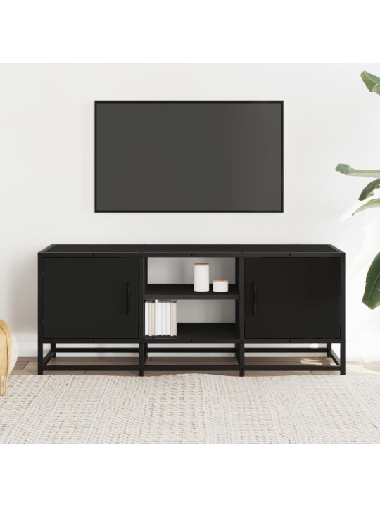 Tv skapītis, melns, 100x35x41 cm, inženierijas koks metāls