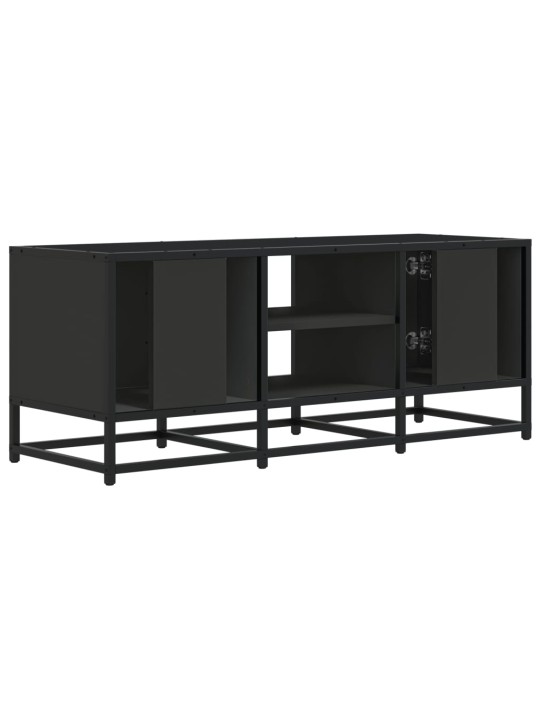 Tv skapītis, melns, 100x35x41 cm, inženierijas koks metāls