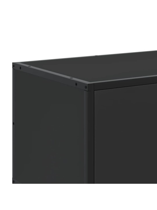 Tv skapītis, melns, 100x35x41 cm, inženierijas koks metāls