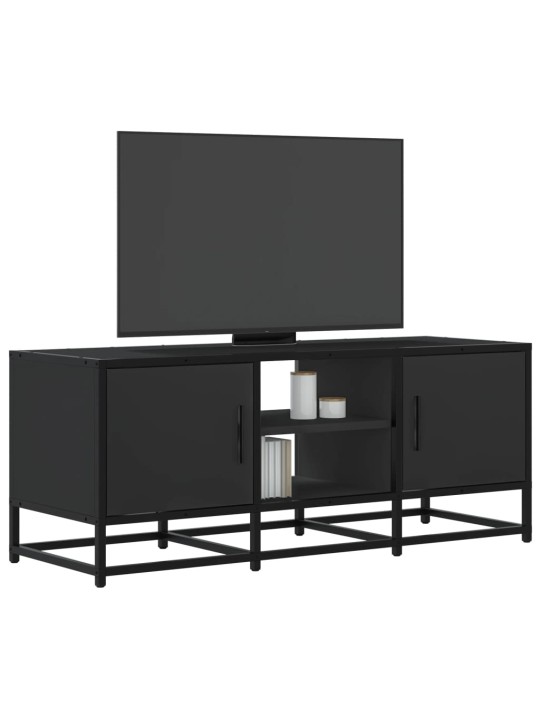 Tv skapītis, melns, 100x35x41 cm, inženierijas koks metāls