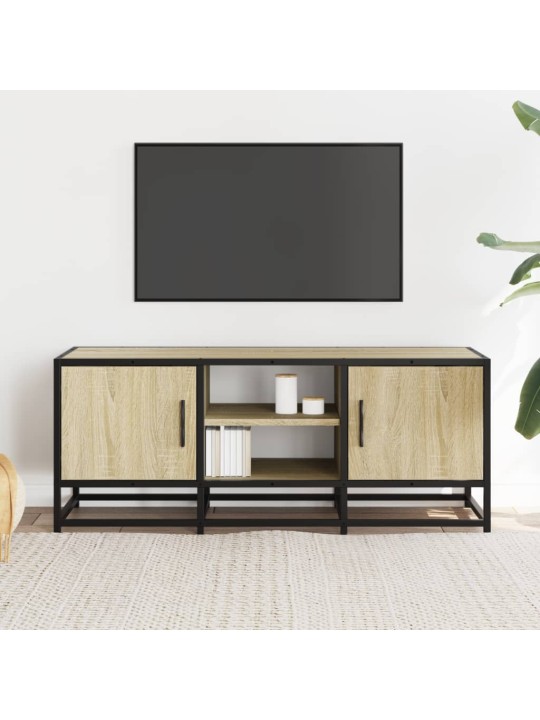 Tv skapītis, ozolkoka, 100x35x41 cm, inženierijas koks, metāls