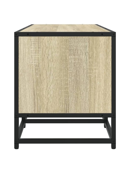 Tv skapītis, ozolkoka, 100x35x41 cm, inženierijas koks, metāls