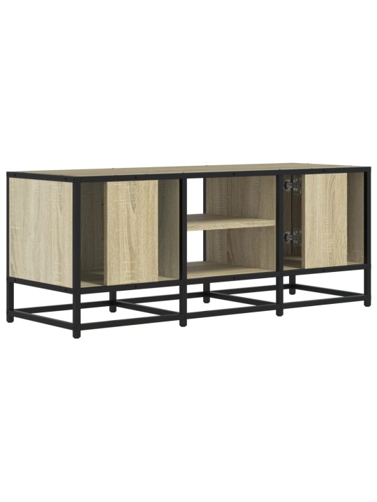 Tv skapītis, ozolkoka, 100x35x41 cm, inženierijas koks, metāls