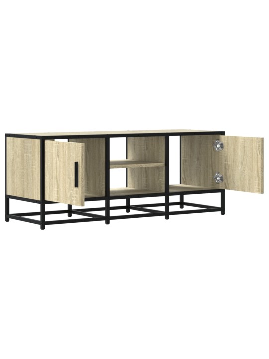 Tv skapītis, ozolkoka, 100x35x41 cm, inženierijas koks, metāls