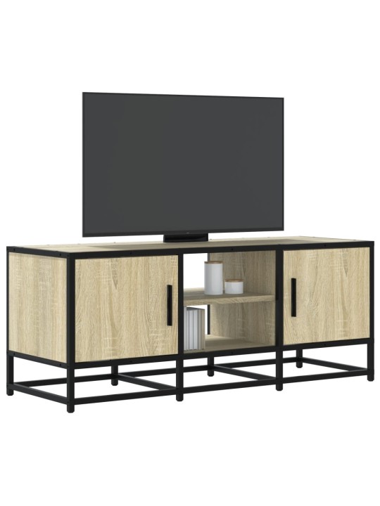 Tv skapītis, ozolkoka, 100x35x41 cm, inženierijas koks, metāls