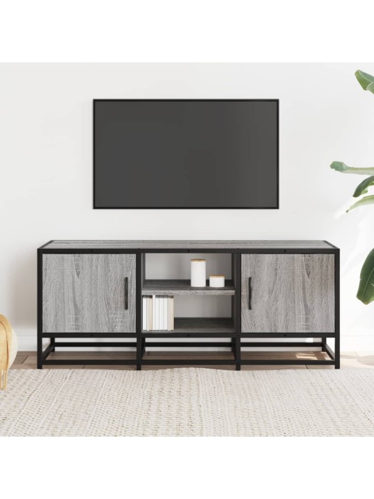Tv skapītis, pelēks, 100x35x41 cm, inženierijas koks, metāls