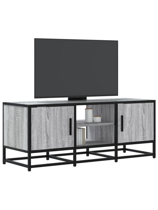 Tv skapītis, pelēks, 100x35x41 cm, inženierijas koks, metāls