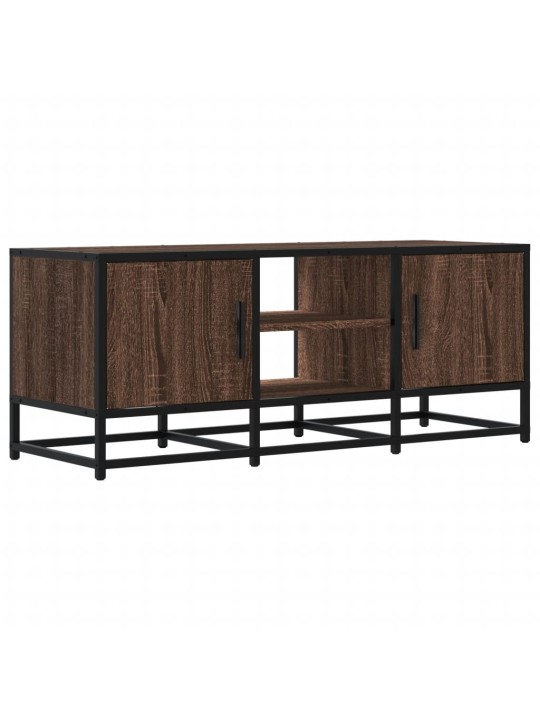 Tv skapītis brūna ozola 100x35x41 cm inženierijas koks metāls