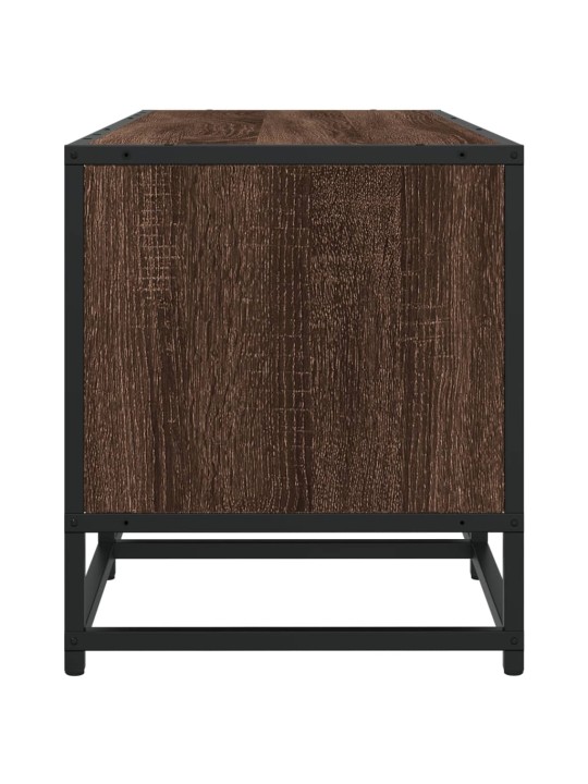 Tv skapītis brūna ozola 100x35x41 cm inženierijas koks metāls