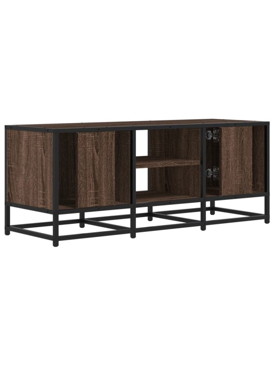 Tv skapītis brūna ozola 100x35x41 cm inženierijas koks metāls