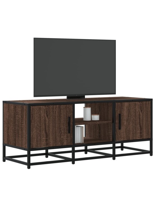 Tv skapītis brūna ozola 100x35x41 cm inženierijas koks metāls