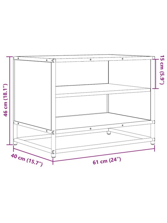 Tv skapītis brūna ozola 61x40x46 cm inženierijas koks metāls