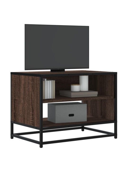 Tv skapītis brūna ozola 61x40x46 cm inženierijas koks metāls
