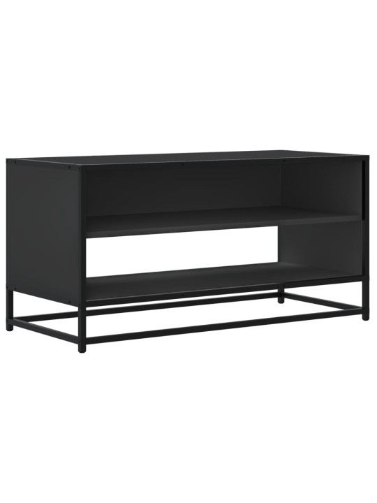 Tv skapītis, melns, 91x40x46 cm, inženierijas koks metāls