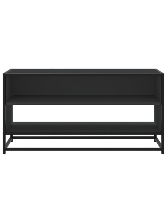 Tv skapītis, melns, 91x40x46 cm, inženierijas koks metāls