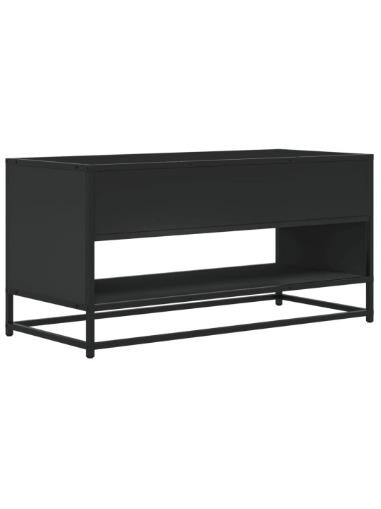 Tv skapītis, melns, 91x40x46 cm, inženierijas koks metāls