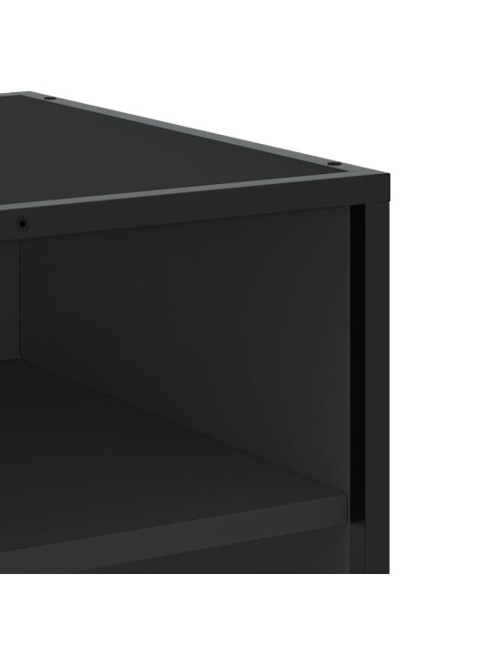 Tv skapītis, melns, 91x40x46 cm, inženierijas koks metāls