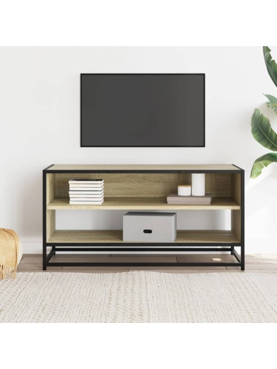 Tv skapītis, ozola, 91x40x46 cm, inženierijas koks, metāls