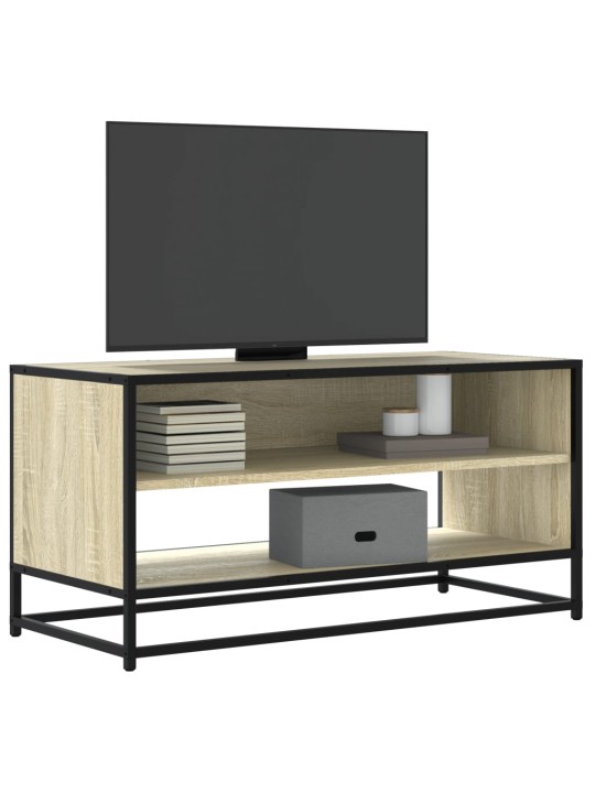 Tv skapītis, ozola, 91x40x46 cm, inženierijas koks, metāls