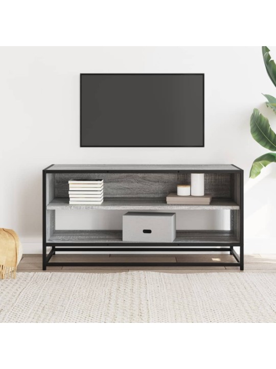 Tv skapītis, pelēks, 91x40x46 cm, inženierijas koks, metāls